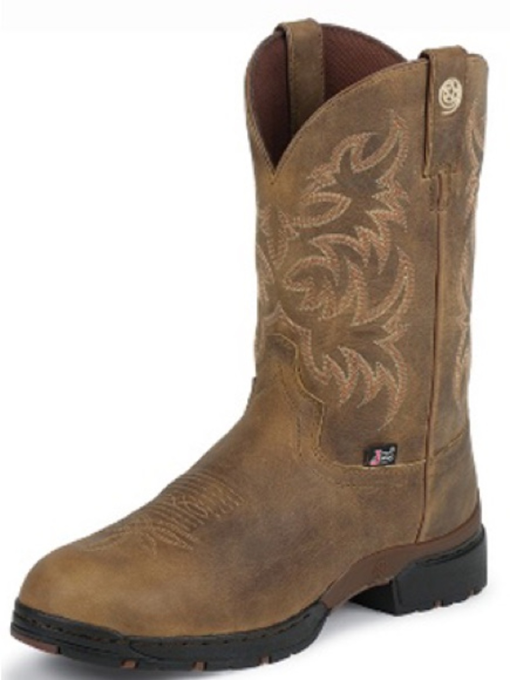 Justin George Strait Series Waterproof Tan Roper Western Work Boot